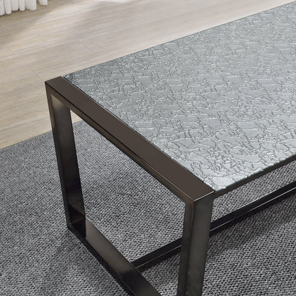 Mazie Coffee Table with Patterned Mirror Top