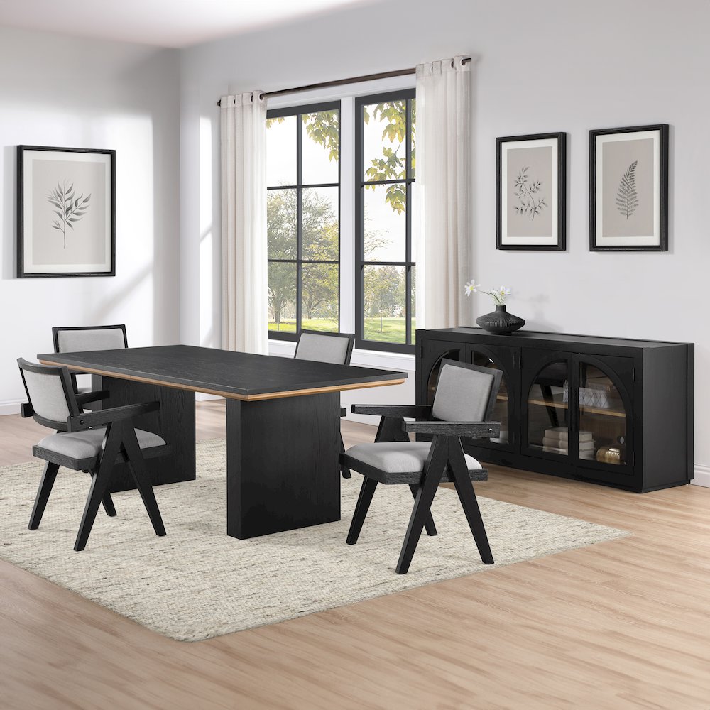 Magnolia 80-96" Table 5-Piece Arm Chair Dining Set