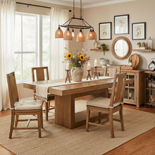 Expandable Dining Table, Faux Plank Top, 18-Inch Leaf, Acacia