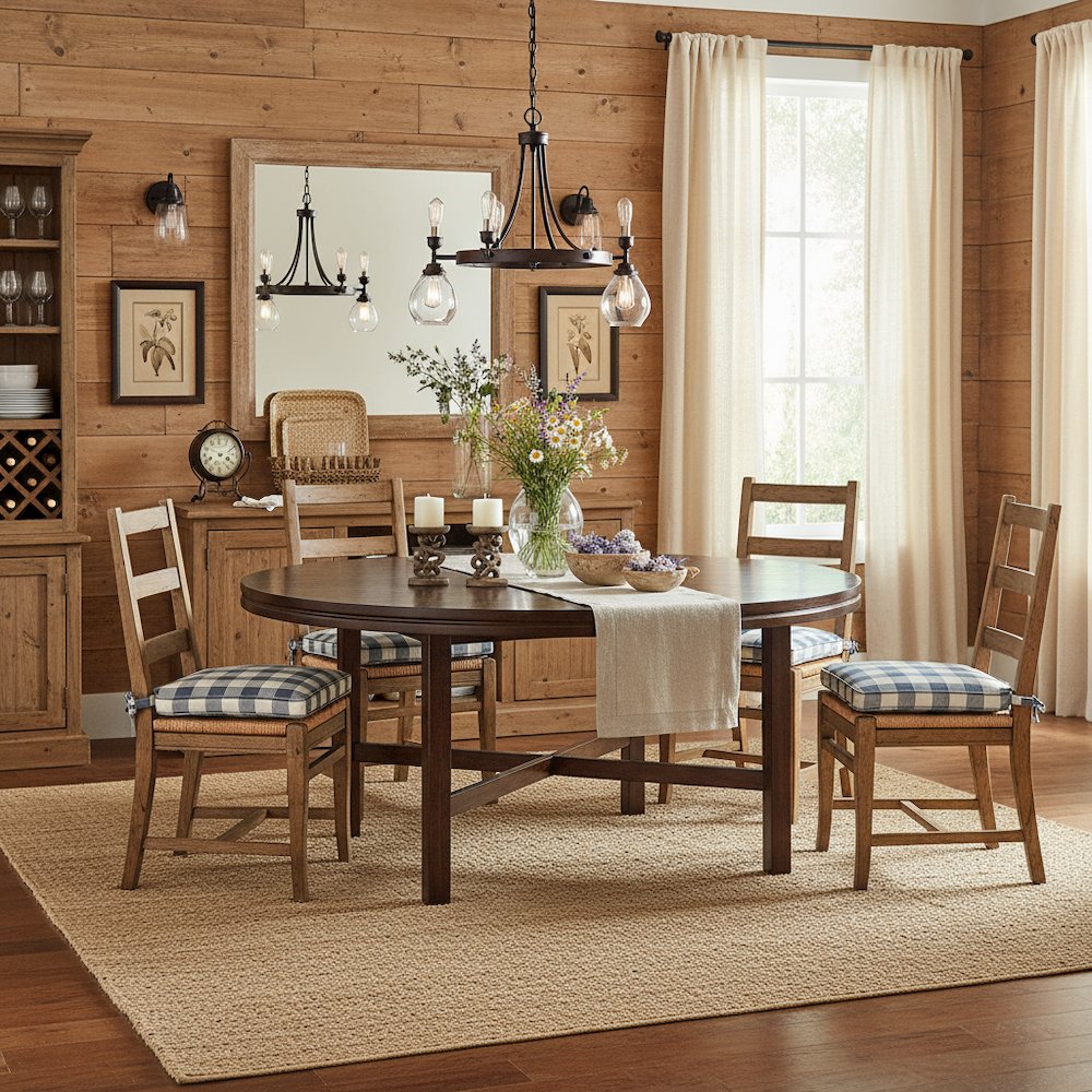 Grand Square Dining Table, Fancy Face Oak Veneer, Unique Double Top, Brown