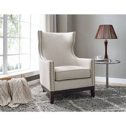 Roswell Linen Accent Chair - Beige