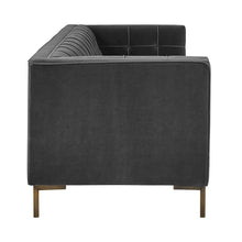 Isaac Gray Velvet Sofa