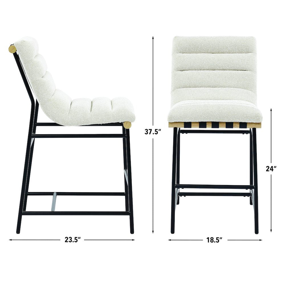 Nicco 24" Counter Chair, Eggshell Polyester Cover