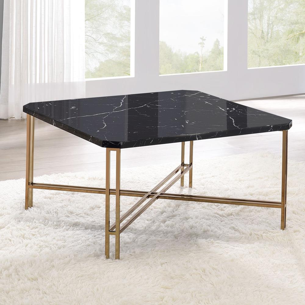 Daxton Faux Marble Square Cocktail Table