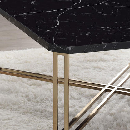 Daxton Faux Marble Square Cocktail Table