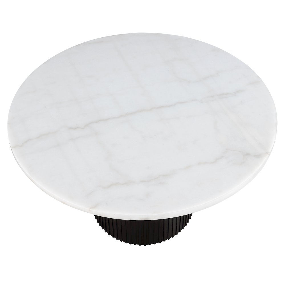 Colvin 5PC 52" White Marble Tbl w/ K Chr