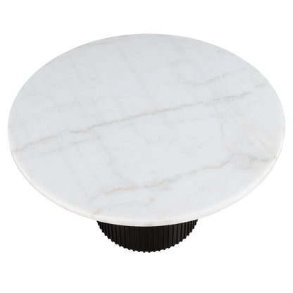 Colvin 5PC 52" White Marble Tbl w/ K Chr