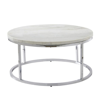 Echo White Marble Top Round
