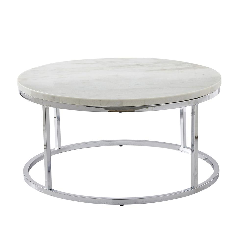 Echo White Marble Top Round