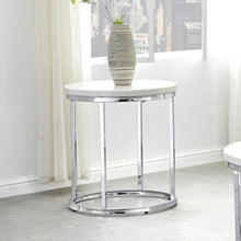 Echo White Marble Top Round End