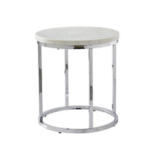 Echo White Marble Top Round End