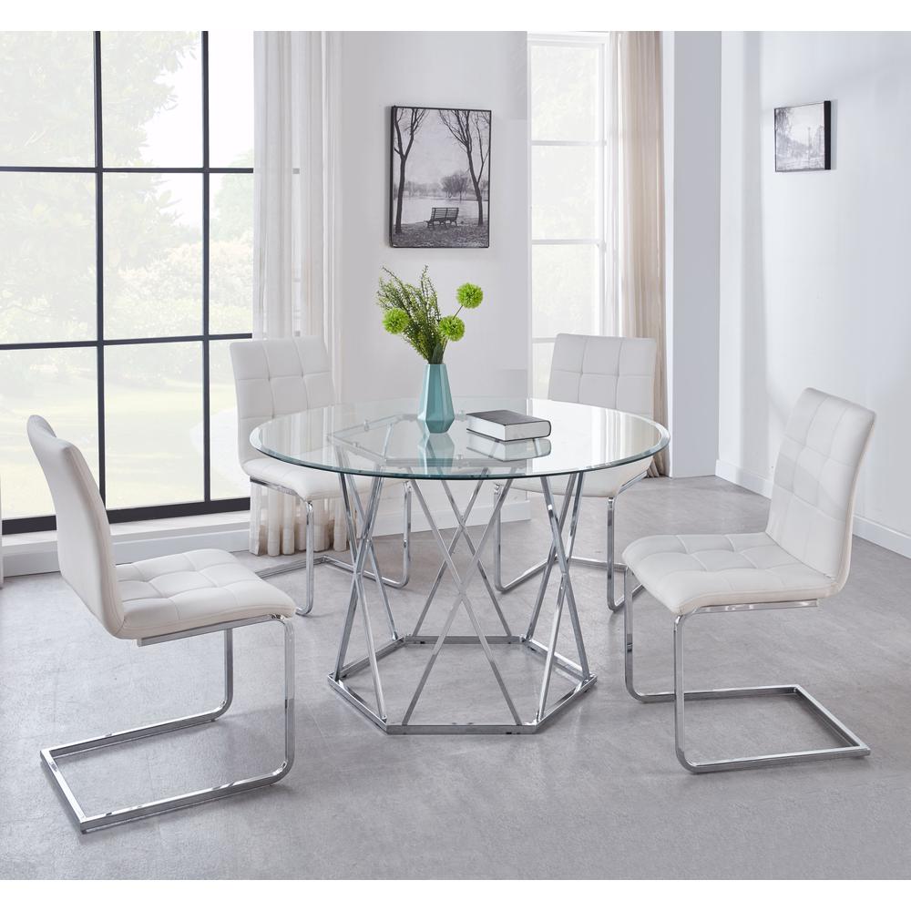 Escondido Vegan Leather Side Chair, White