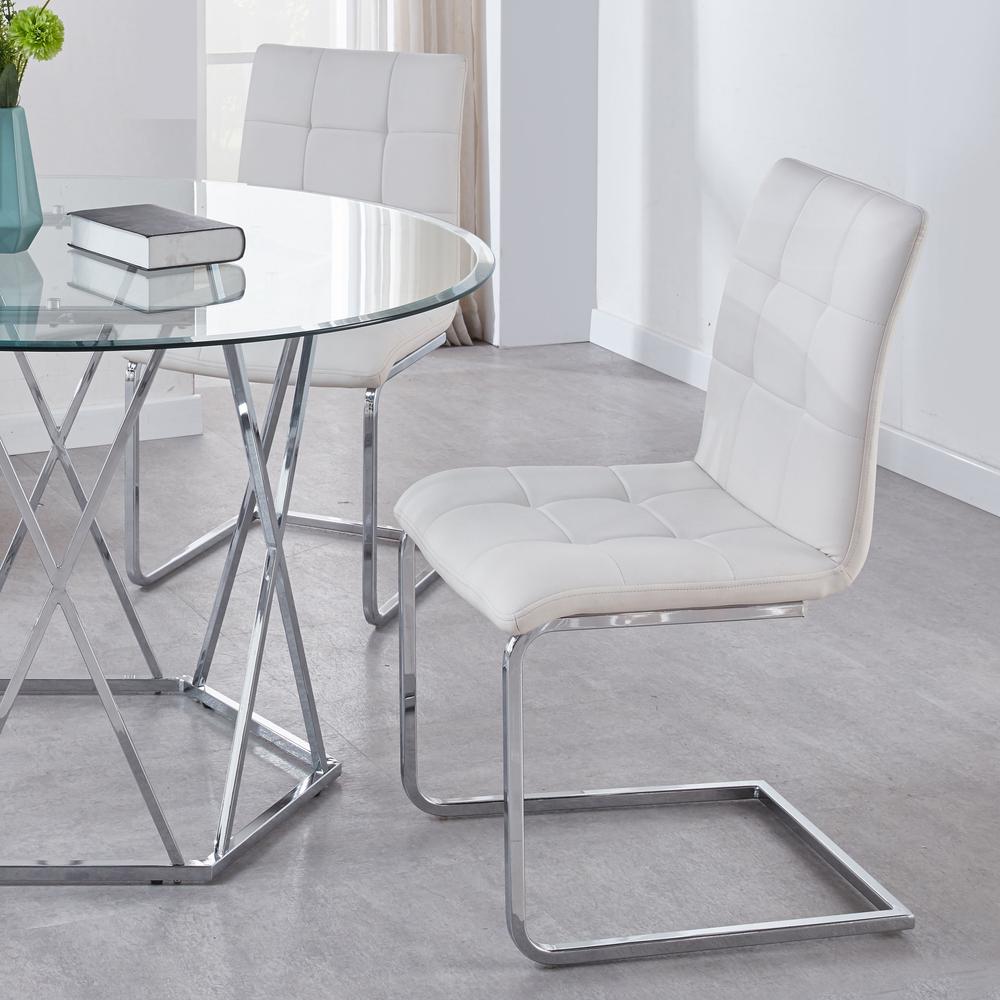 Escondido Vegan Leather Side Chair, White