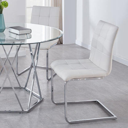 Escondido Vegan Leather Side Chair, White