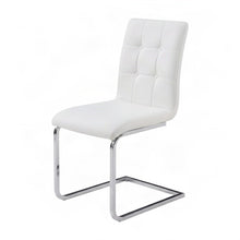 Vegan Leather Modern Dining Side Chair with Iron Base, Urban Contemporary, White