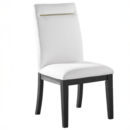 Yves Black Dining Table With 4 White Chairs