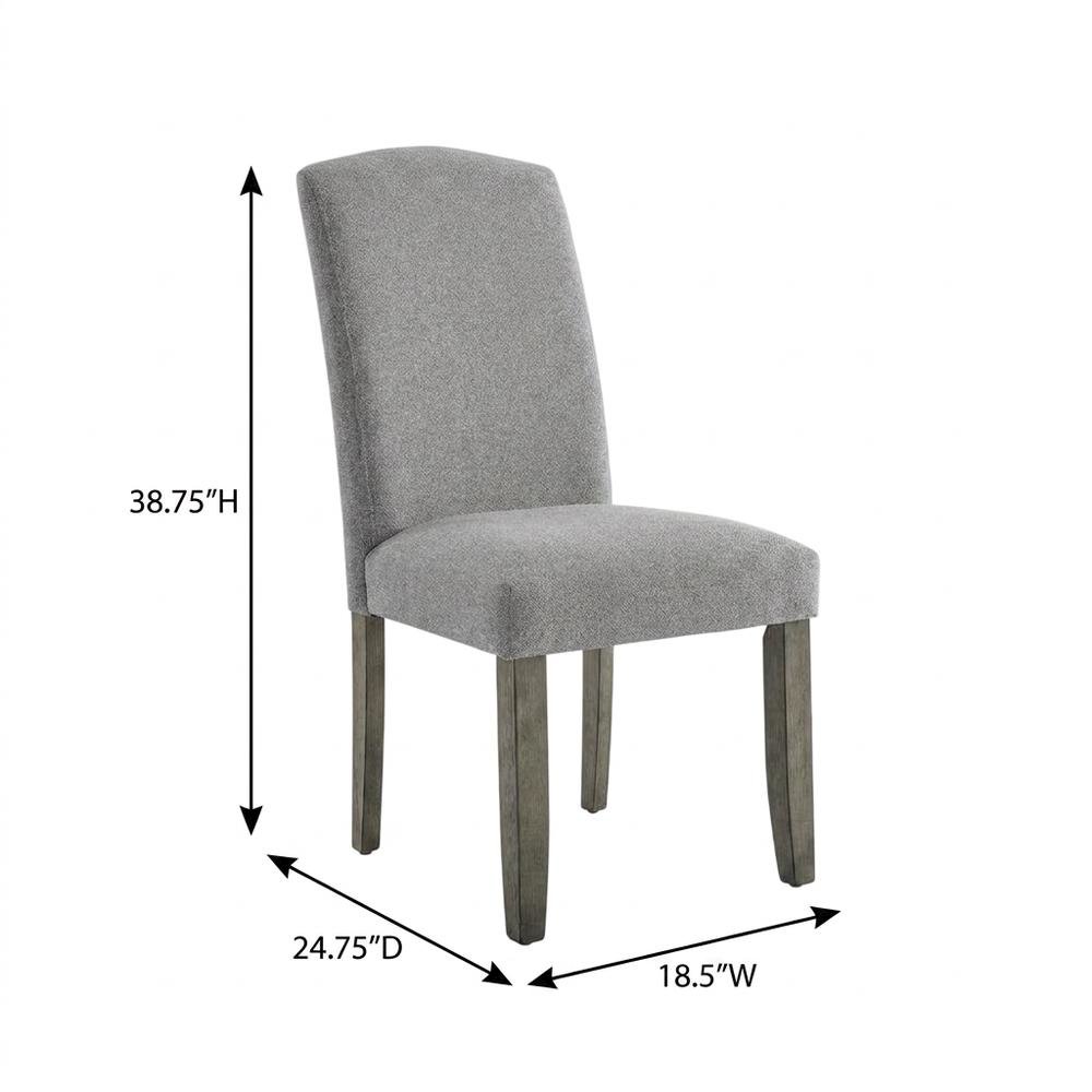 Polyester Upholstered Dining Chair with Birch Wood and Iron Legs, Gray