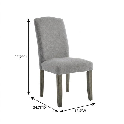 Polyester Upholstered Dining Chair with Birch Wood and Iron Legs, Gray