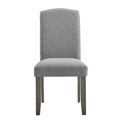 Polyester Upholstered Dining Chair with Birch Wood and Iron Legs, Gray