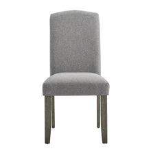 Polyester Upholstered Dining Chair with Birch Wood and Iron Legs, Gray