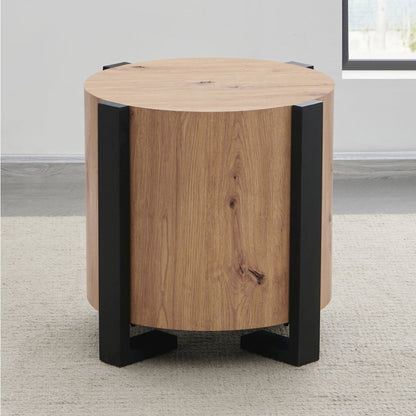 Darcie Faux-Wood Round End Table