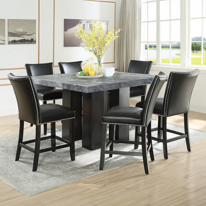 Camila Square 7PC Counter Set Black Chair