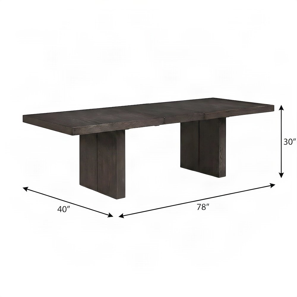 MDF and Poplar Extendable Dining Table with Leaf, Seats Six to Eight, Brown