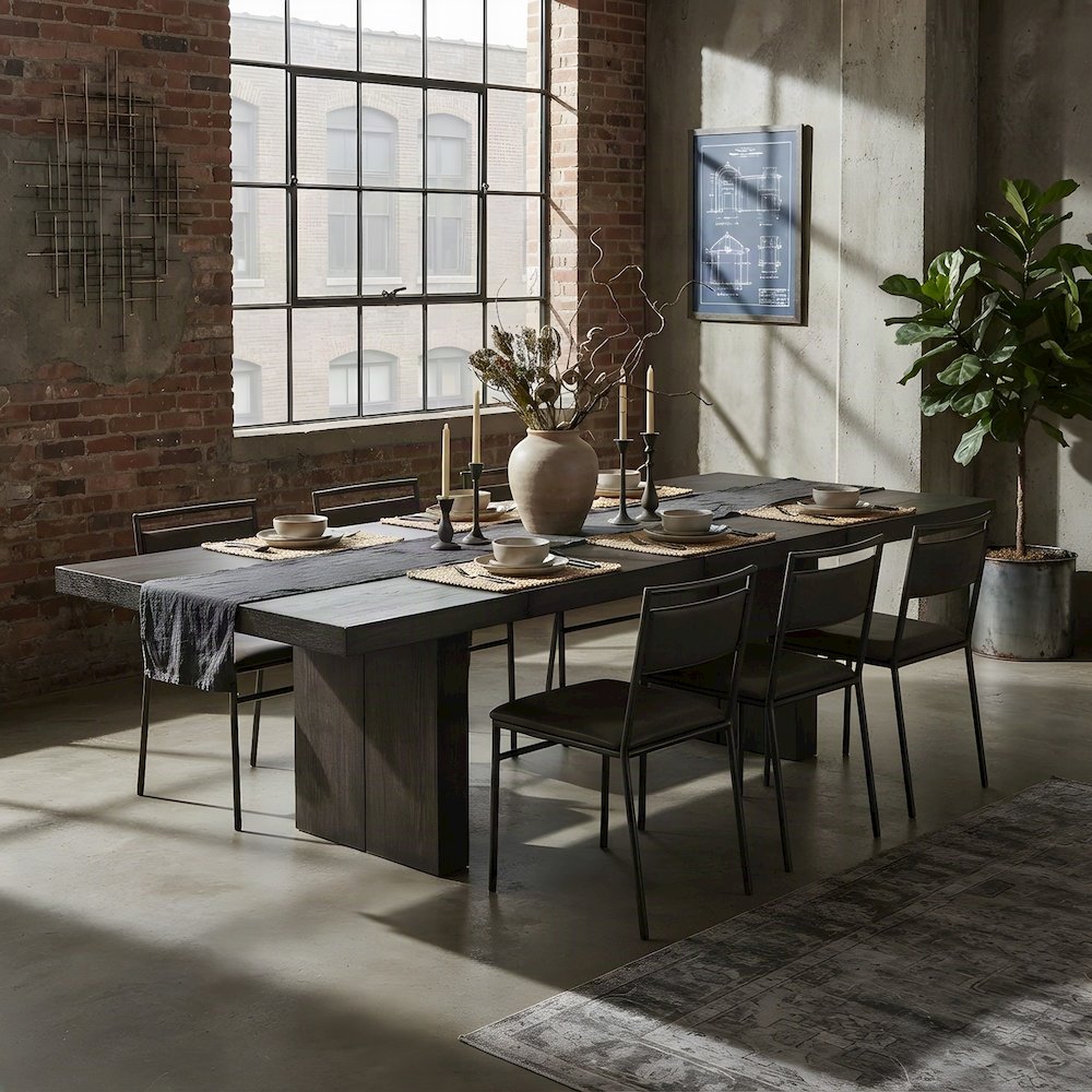 MDF and Poplar Extendable Dining Table with Leaf, Seats Six to Eight, Brown