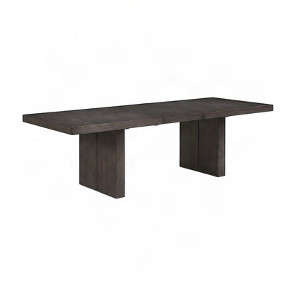 MDF and Poplar Extendable Dining Table with Leaf, Seats Six to Eight, Brown