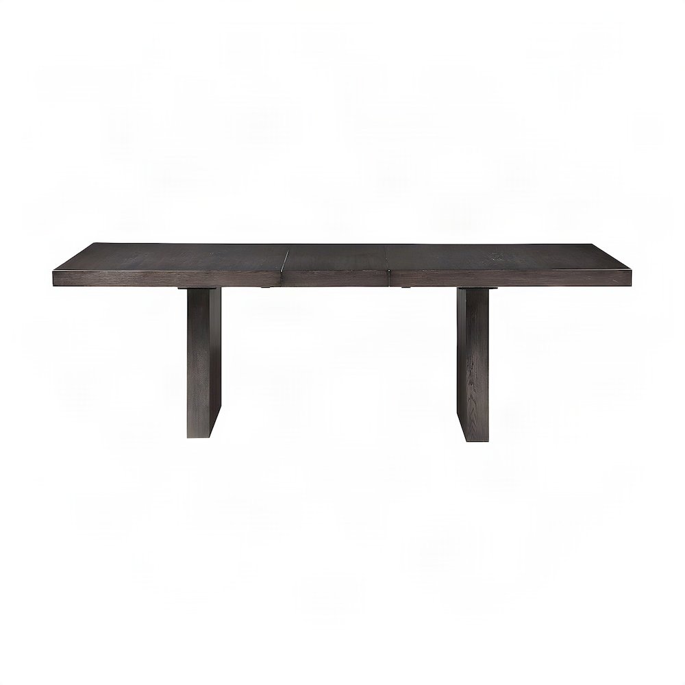 MDF and Poplar Extendable Dining Table with Leaf, Seats Six to Eight, Brown