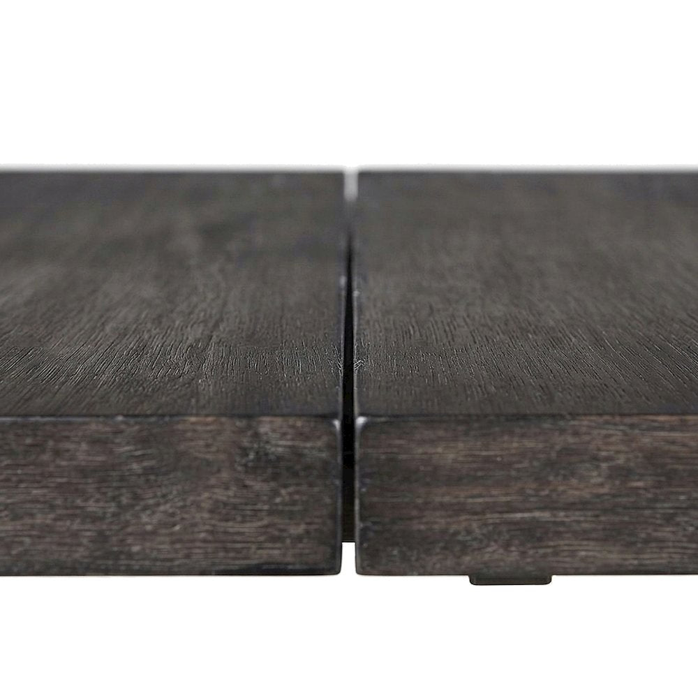 MDF and Poplar Extendable Dining Table with Leaf, Seats Six to Eight, Brown