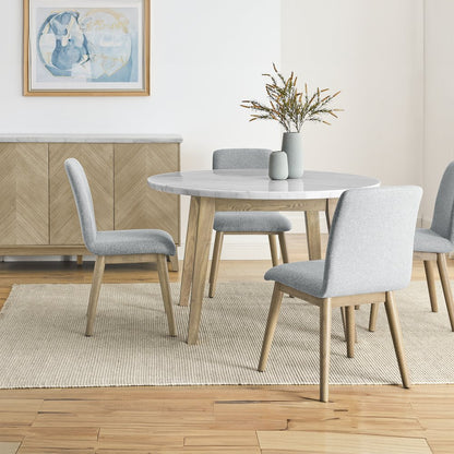 Vida 48" Round White Marble Dining Table