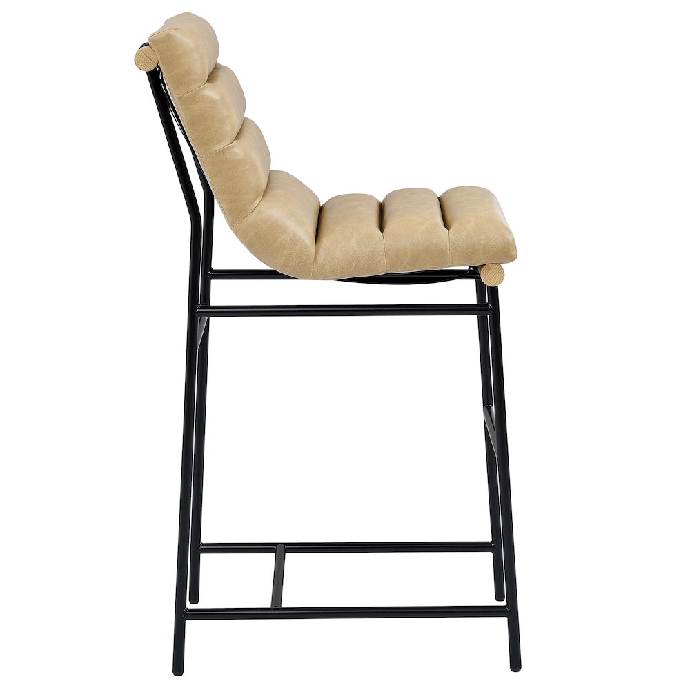 Nicco Sand Vegan Leather 30" Bar Stool with Black Iron Base