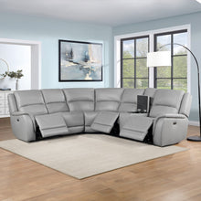 Alexandria Leather 5pc Power Sec, Stone