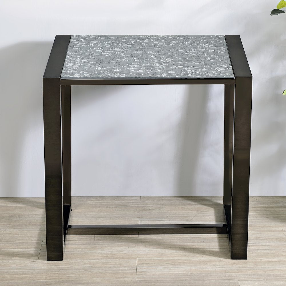Mazie End Table with Patterned Mirror