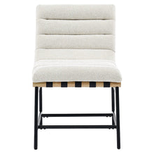 Nicco Eggshell Polyester Side Chair with Black Iron Base