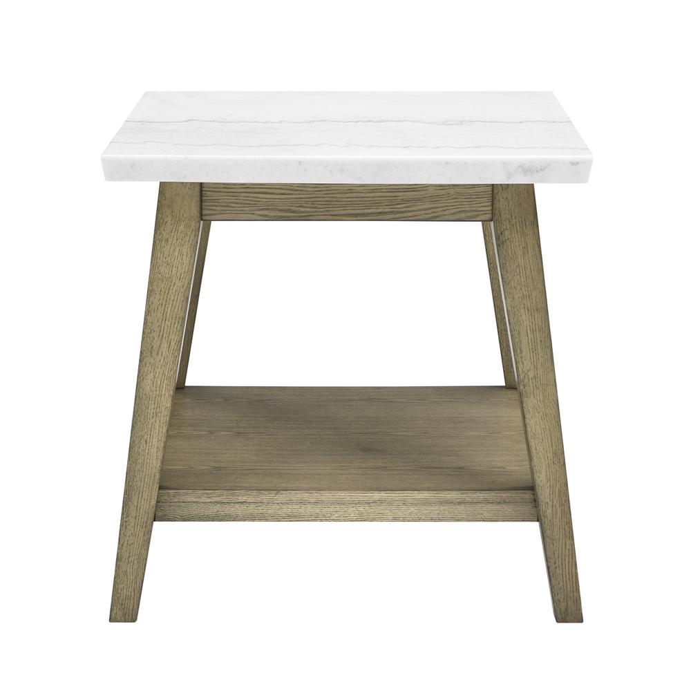 Vida White Marble Top Square End Table