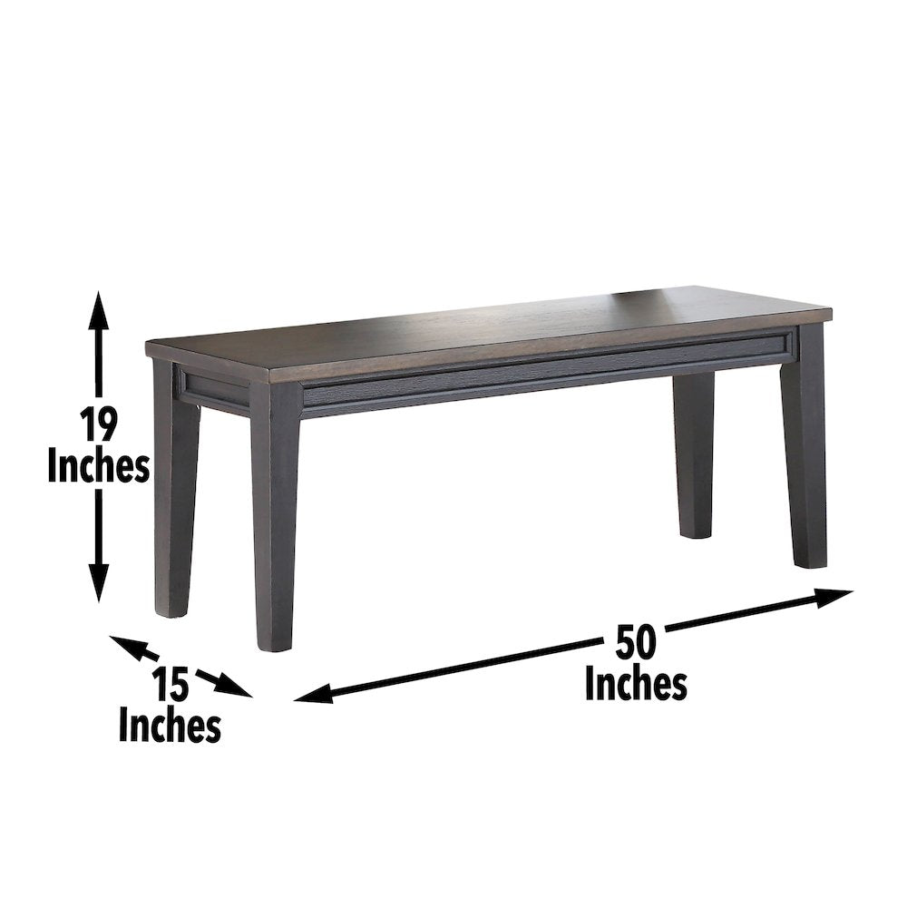 Raven Noir Dining Table with Bench and 4 Chairs