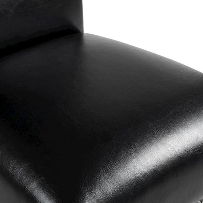 Faux Leather Upholstered Dining Chairs with Birch Legs, Black, Set of 2