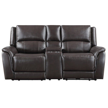 Alexandria Power Leather Reclining Conso