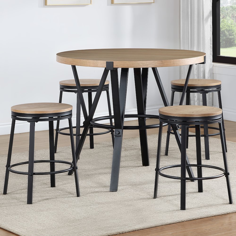 Magnoli 5-Piece Counter Dining Set (Counter Table & 4 Swivel Counter Chairs)