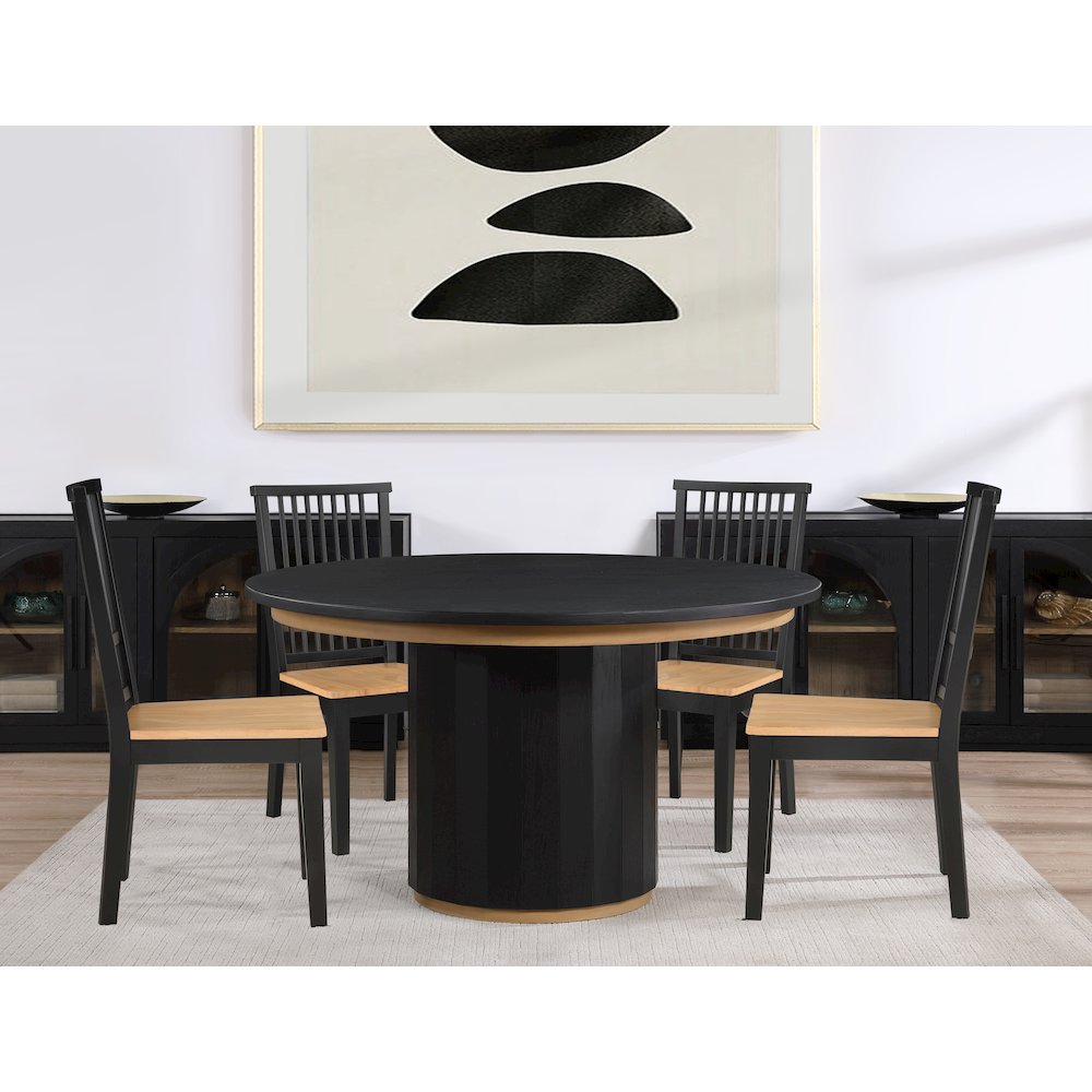 Magnolia Black 5PC Round Dining Set