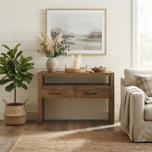 Iron and Wood Top Sofa Table, Narrow Entryway and Hallway Console Table, Brown