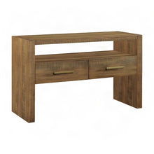 Iron and Wood Top Sofa Table, Narrow Entryway and Hallway Console Table, Brown