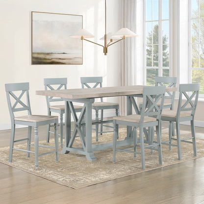 Darcy 7pc Counter Dining Set Green