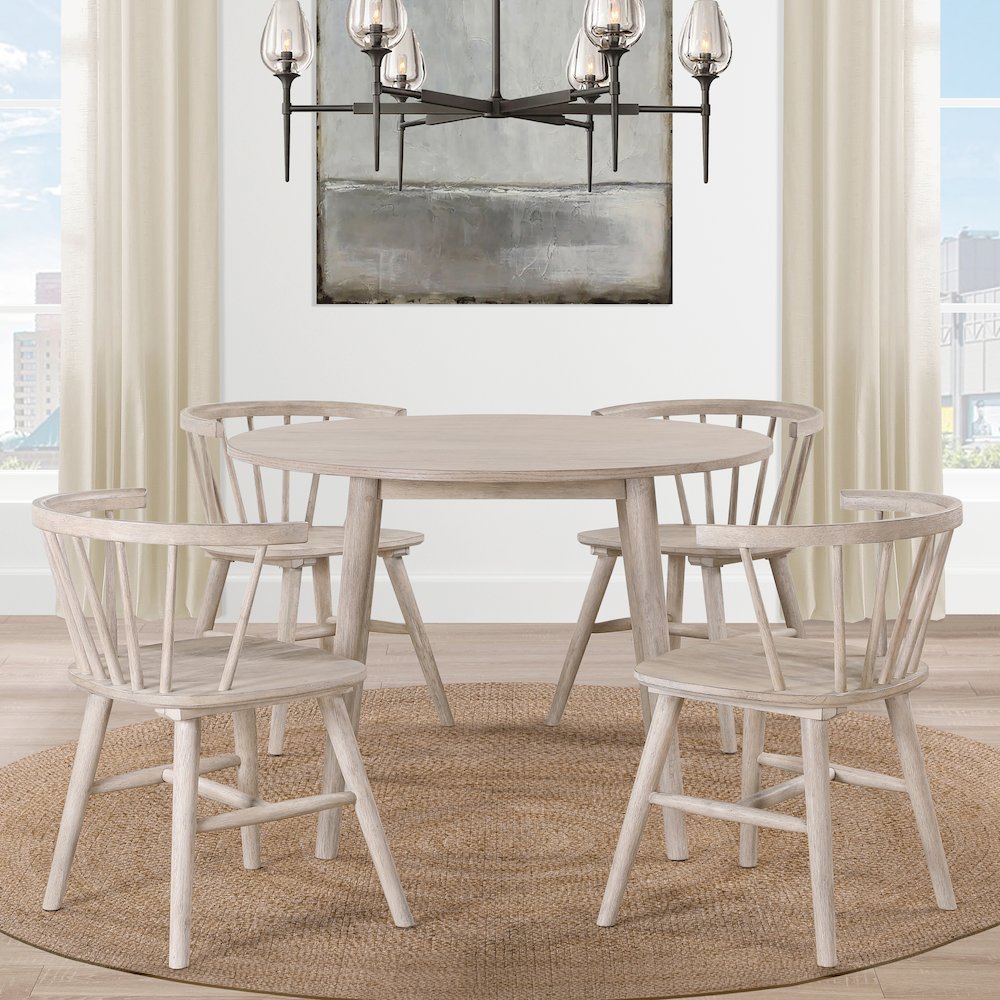 Willow 5-Piece 42" Round Dining Set, Tan