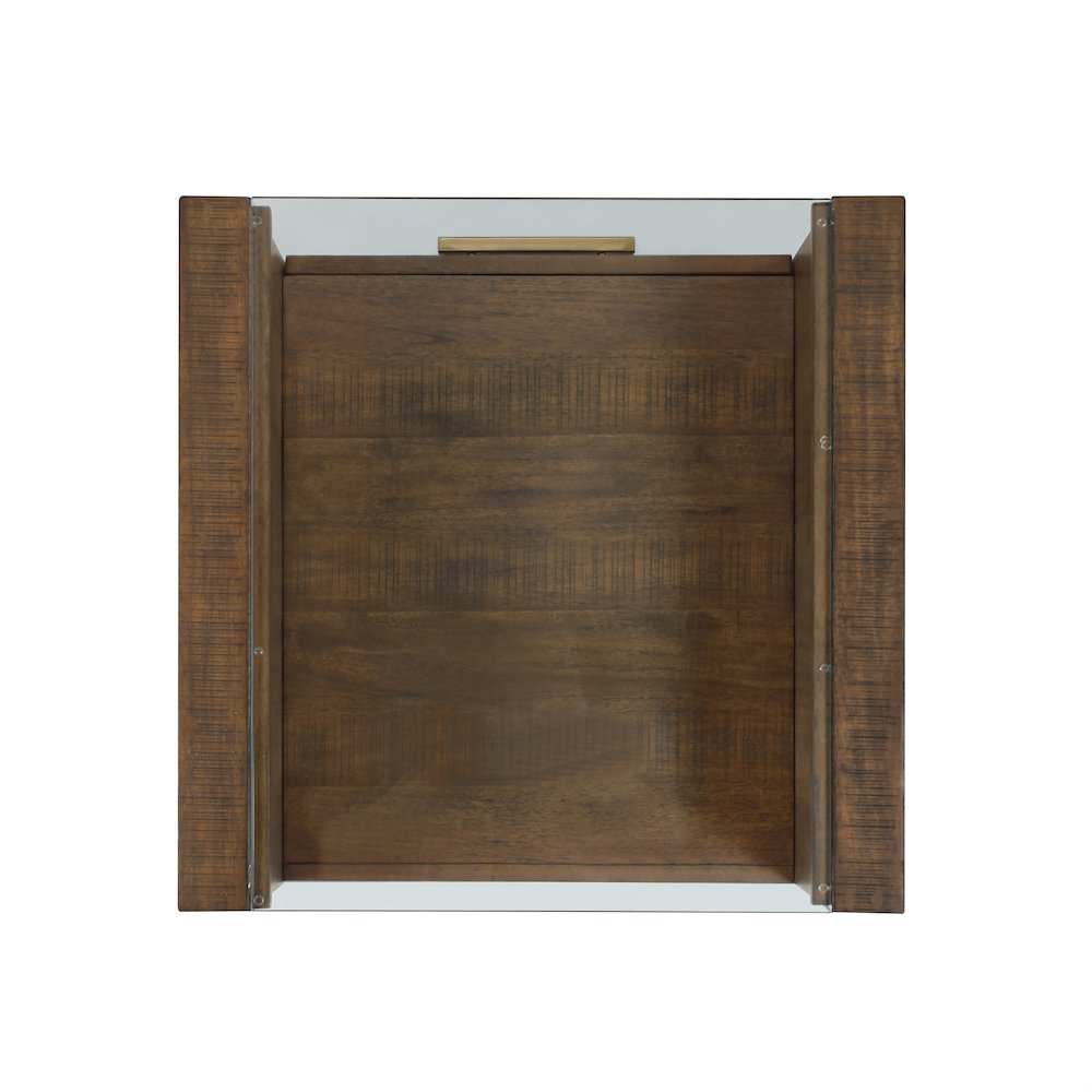 Garland Glass Top End Table, Toffee Finish