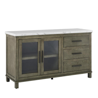 Grayson White Marble Top Server