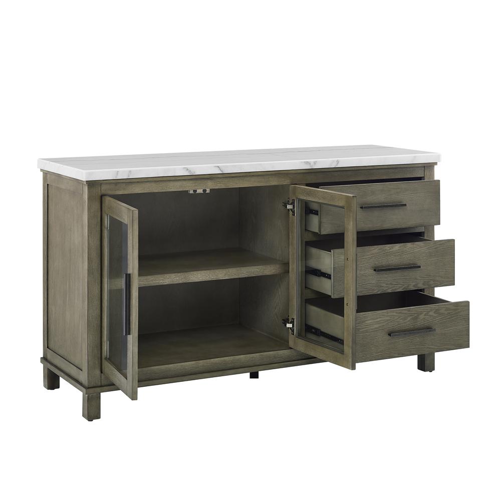 Grayson White Marble Top Server