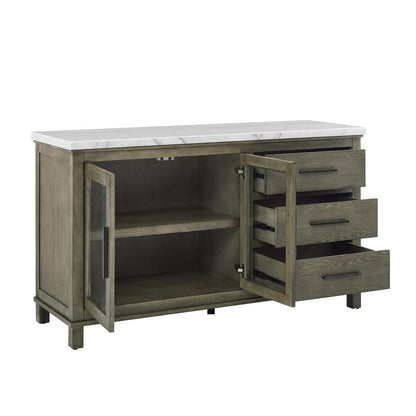 Grayson White Marble Top Server